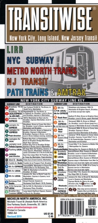 Streetwise Map New York Transitwise - Laminated City Center Street Map of New York Transitwise