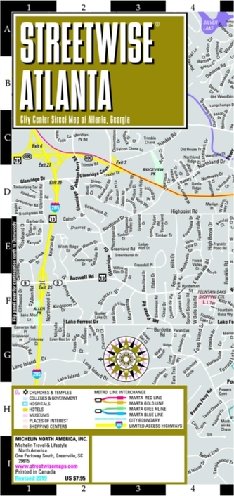 Streetwise Map Atlanta - Laminated City Center Street Map of Atlanta