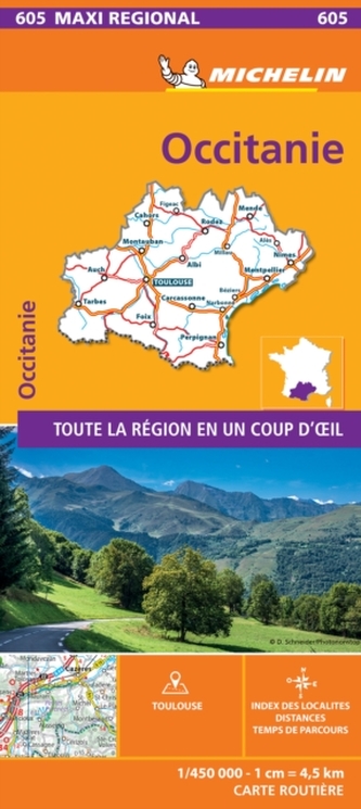 OCCITANIE, France - Michelin Maxi Regional Map 605