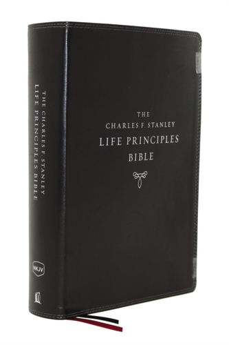 The NKJV, Charles F. Stanley Life Principles Bible, 2nd Edition, Leathersoft, Black, Comfort Print