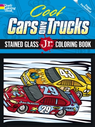 Cool Cars and Trucks Stained Glass Jr. Coloring Book