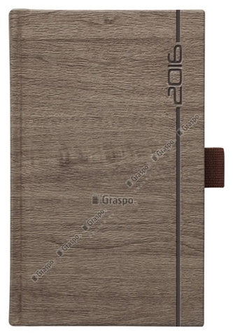 Diář 2016 Wood hnědý kapesní