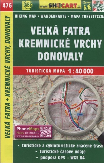 SC 476 Veľká Fatra, Kremnické vrchy, Donovaly 1:40 000