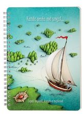 Krúžkový blok KAŽDÁ CESTA MÁ ZMYSEL A5, linka, 50 listov