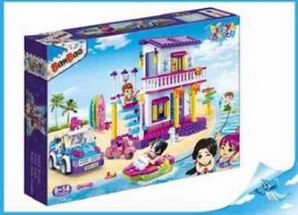BanBao stavebnice Trendy Beach surfařský domek se skútrem