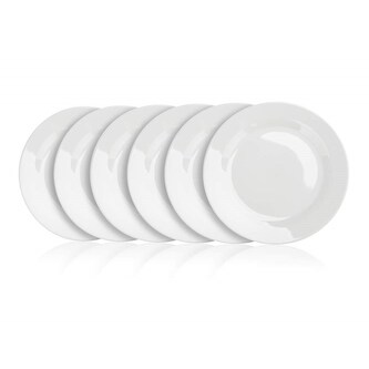 BANQUET Sada mělkých porcelánových talířů BASIC 24 cm, 6 ks, bílé