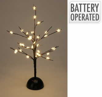 Kovový strom LED 40 cm s hvězdičkami