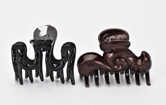 Sponka do vlasů hnědá/černá sada 2 ks