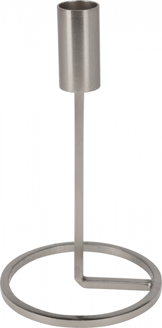 Kovový svícen stříbrný 19x10,5 cm