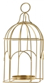 Kovový svícen zlatý, ptačí klec 26,5x11,8x11,8 cm