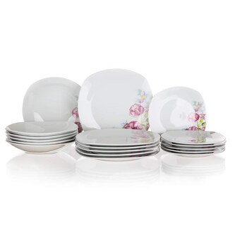 BANQUET Sada talířů square DOLORES, 18 ks