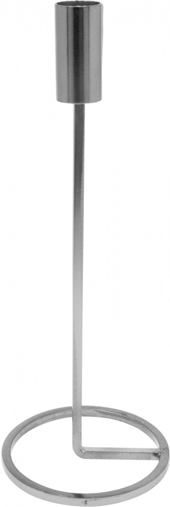 Kovový svicen stříbrný 25,5x10,5 cm