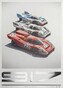 Umělecký tisk Porsche 917 - Salzburg & Martini & Gulf - 24h Le Mans, 50 × 70 cm