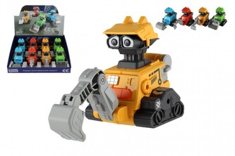Robot vesmírný Zmáčkni a jeď plast 14cm na setrvačník 4 druhy 8ks v boxu