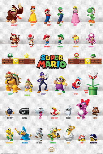 Plakát, Obraz - Super Mario - Character Parade, 61 × 91.5 cm