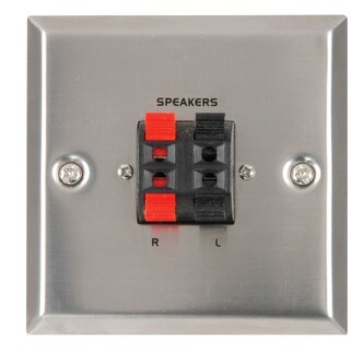 AV:link dvojitá reproduktorová zásuvka, ocelová