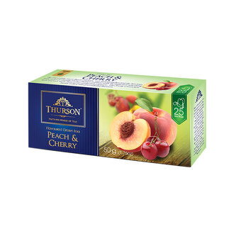 Thurson Peach & Cherry, zelený čaj (25 sáčků)