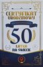 Karnet Certyfikat Urodzinowy 50 urodziny męskie