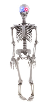 Halloween závěsná kostra se svítícíma očima, 89 cm