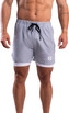 BrainMax pánské 2v1 kraťasy, šedé