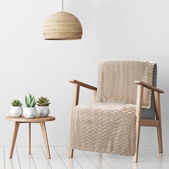 Přehoz na křeslo - sedačku FLANELA béžová 70x160 cm Mybesthome