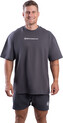BrainMax bavlněné oversized triko & kraťasy set, tmavě šedá