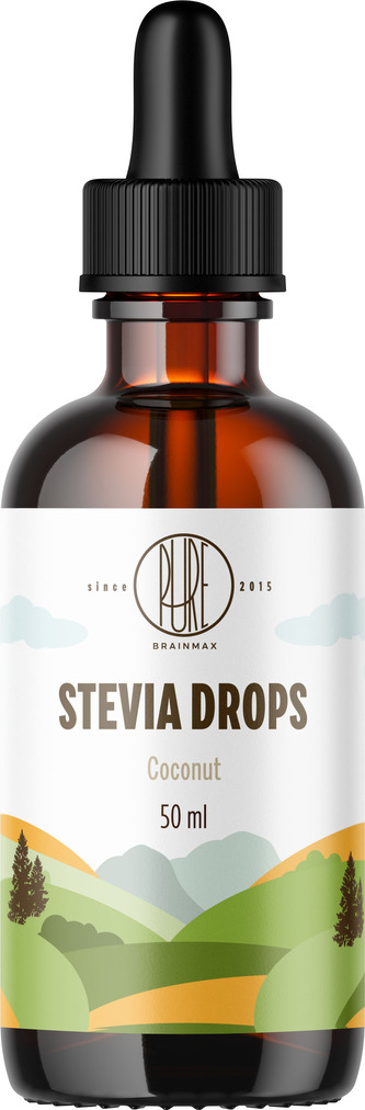 BrainMax Pure Stevia drops, Stévie kapky, různé druhy, 50 ml