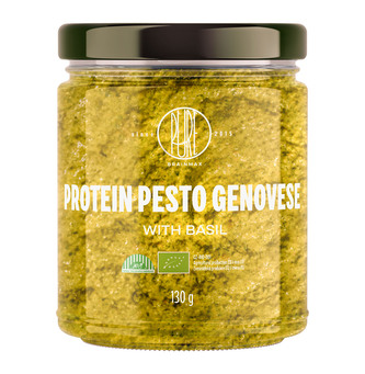 BrainMax Pure Protein Pesto Genovese, bazalkové pesto, 130 g, BIO