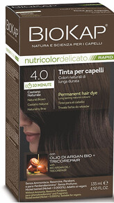 Biokap BIOKAP DELICATO RAPID barva na vlasy - 4.00 Přírodní hnědá tmavá 135 ml