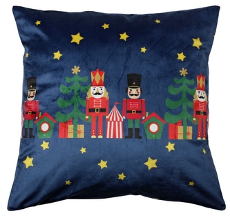 Vánoční polštář CRACKER modrá 45x45 cm MyBestHome