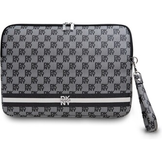 DKNY PU Leather Checkered Pattern and Stripe pouzdro na notebook 15/16" černé