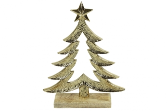 Hliníkový strom Feiko zlatý 26x20x5 cm
