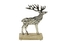 Jelen Rube stříbrný na dřevěném podstavci 17x14x5 cm