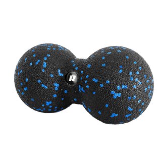 Masážní míč dvojitý 8 cm, REBEL ACTIVE RBA-3056-8, černomodrý, materiál EPP