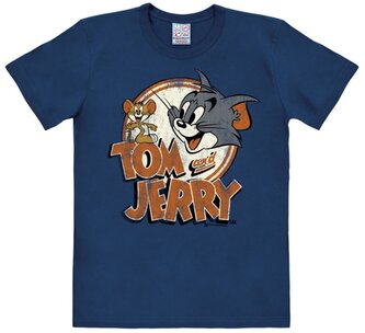 Pánské tričko Tom and Jerry: Logo (M) modré bavlna Pánské tričko Tom and Jerry: Logo (M) modré bavlna