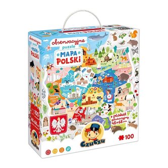 CuCzu Obserwacyjne puzzle Mapa Polski 100el 5+ CuCzu Obserwacyjne puzzle Mapa Polski 100el 5+