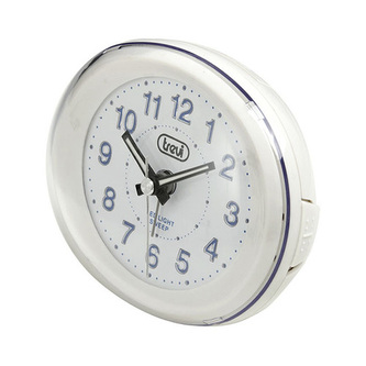 Budík Trevi, SL 3052/WH, analogový, modré podsvícení, elektronický alarm, snooze, 1xAA