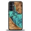 Etui Bewood Unique Turquoise z drewna i żywicy na Samsung Galaxy A54 5G - turkusowo-czarne