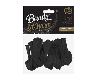 Balony Beauty&Charm pastelowe czarne 13cm 20szt