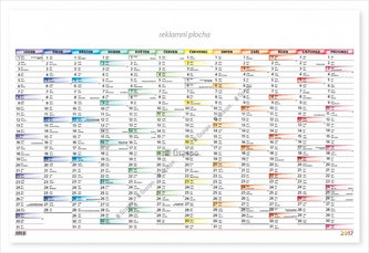 Kalendář nástěnný 2017 - Mapový plakát barevný