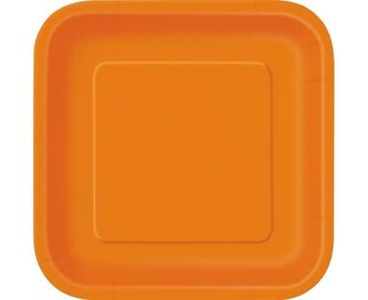 Talerzyki papierowe pomarańczowe 18cm 16szt