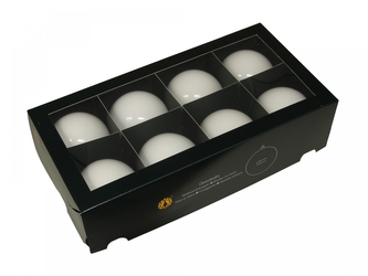 Skleněné baňky bílý opál 8 cm, sada 8 ks