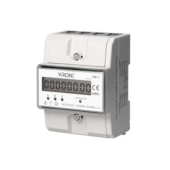 Elektroměr 3F na DIN lištu třífázový VIRONE EM-3  digitální