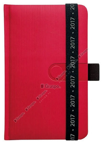 Diář 2017 - Trendy červený týdenní kapesní