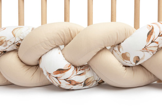 WARKOCZ DO ŁÓŻECZKA BEŻOWY ROŚLINY 210 CM