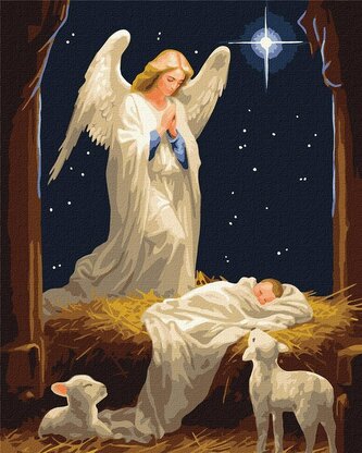 Malowanie po numerach - Pod opieką anioła 40x50cm