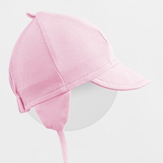 Dětská bavlněná čepička s kšiltem New Baby Casually dressed růžová - velikost 68/74