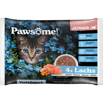 Pawsome! Junior s lososem Multipack 4x85 g