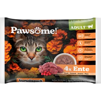 Pawsome! Adult s kachním masem Multipack 4x85 g