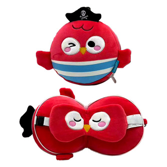 Cestovní polštář a maska na oči Relaxeazzz Pirát Jolly Roger -  papouščí ryba Bembo